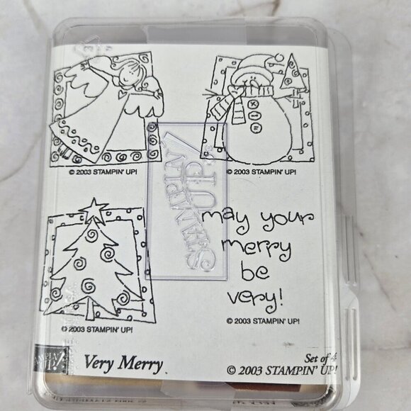 Stampin Up! 2003 Very Merry Christmas Stamp Set, Set of 4 - Picture 2 of 4